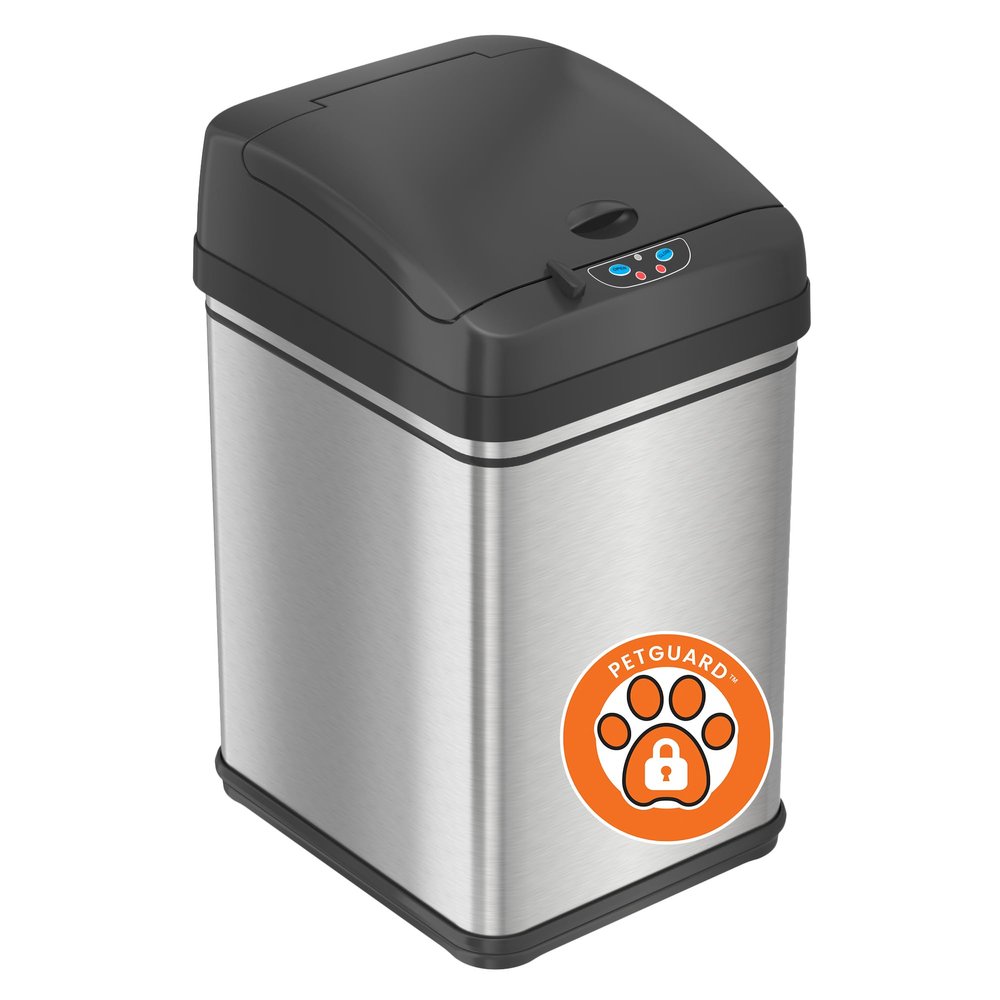 iTouchless 8 Gal Sensor Kitchen Trash Can with Pet Lock Lid & Odor Filter