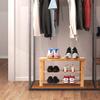 690GRAND Entryway Shoe Rack Bench Bamboo with 3 Tier Storage Organizer Shelf and Holds up to 265lbs for Entry Front Door Bedroom Bathroom Cubby view 2