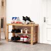 690GRAND Entryway Shoe Rack Bench Bamboo with 3 Tier Storage Organizer Shelf and Holds up to 265lbs for Entry Front Door Bedroom Bathroom Cubby view 4