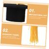 6pcs Mini Graduation Caps with Tassel Doctoral Hat Shaped Wine Bottle Covers Grad Cap Decoration Ornaments for Graduation Party Favors (Yellow Tassel) view 3