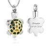 Cremation Jewelry for Ashes Turtle Cremation Urn Pendant Necklace for Ashes Keepsake Holder Memorial Jewelry (Customize) view 2