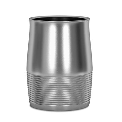 nu steel Arvada Ribbed Metal Rust Resistant Stainless Steel Small Trash Can Wastebasket, Garbage Container Bin for Bathrooms, Powder Rooms, Kitchens, Home Offices