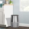 nu steel Arvada Ribbed Metal Rust Resistant Stainless Steel Small Trash Can Wastebasket, Garbage Container Bin for Bathrooms, Powder Rooms, Kitchens, Home Offices view 4