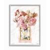 Stupell Industries Floral Bouquet Fashion Style Shopping Bag Pink White Gold, Designed by Ziwei Li Wall Art, 16 x 20, Grey Framed view 1