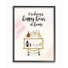 Stupell Industries Happy Hour Text Tray Drinks Watercolor Glam Phrase view 1