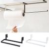 SoundsBeauty Toilet Roll Holder Stand Iron Organizer Portable Useful Rack Nail Free Cabinet Paper Towel Hanger Bathroom Hook White view 2