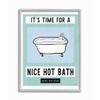 Stupell Industries Hot Bath and Wine Phrase Funny Blue Green Word Design view 1