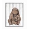 Bear and Cub Family Grey Stripe Nursery Illustration view 1