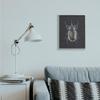 Stupell Industries Horned Beetle Black Reflective Minimal Bug Insect, Designed by Ziwei Li Wall Art, 16 x 20, Grey Framed view 2