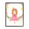 Stupell Industries Glam Girly Princess with Crown Soft Pink Floral, Designed by Ziwei Li Wall Art, 16 x 20, Black Framed view 1