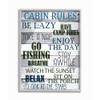 Stupell Industries Cabin Rules Phrases Rustic Grain Green Black Blue Words view 1