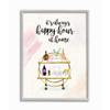 Stupell Industries Happy Hour Text Tray Drinks Watercolor Glam Phrase view 1