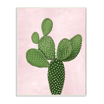 Stupell Industries Prickly Cactus Dessert Plant Nature Succulent Pink Green, Designed by Mia Jensen Wall Art, 10 x 15