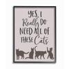 Stupell Industries I Need All of These Cats Phrase Feline House Pet Words, Designed by Gigi Louise Wall Art, 16 x 20, Black Framed view 1