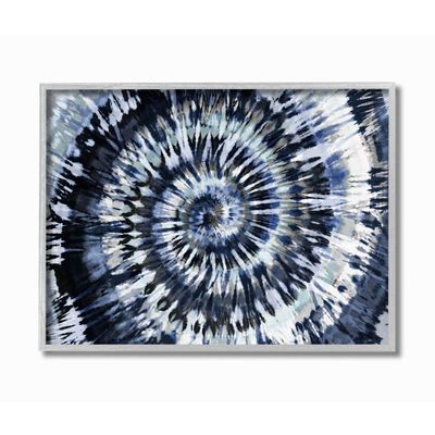 Stupell Industries Abstract Blue Grey Tie Dye Spiral Pattern Detail, Designed by Molly Kearns Wall Art, 16 x 20