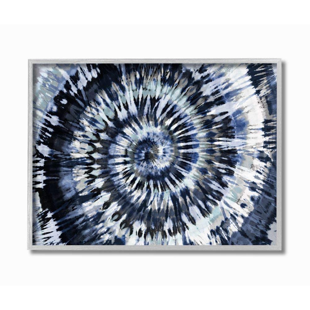 Stupell Industries Abstract Blue Grey Tie Dye Spiral Pattern Detail, Designed by Molly Kearns Wall Art, 16 x 20
