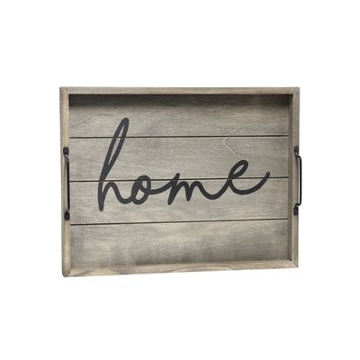 Elegant Designs HG2000-RGH Decorative Wood Serving Tray w/Handles, 15.50" x 12", Home