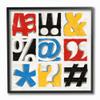 Stupell Industries Computer Font and Symbols Collage Red Yellow Blue Design view 1