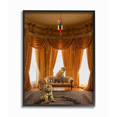 Stupell Industries Jungle Animals Relaxing in Classical Architectural Interior