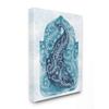 Stupell Industries Arabesque Peacock Jungle Vines Bird White Blue Watercolor view 1