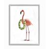 Stupell Industries Flamingo Ring Toss Pool Toy Minimal Pink Green, Designed by Ziwei Li Wall Art, 16 x 20, Grey Framed view 1