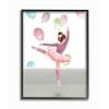 Stupell Industries Jumping Ballerina Little Dancer Girl Balloons Pink, Designed by Ziwei Li Wall Art, 16 x 20, Black Framed view 1