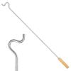Closet Reacher Pole with Hook and Wooden Handle, Heavy Duty - Adjustable 2.75-5 Feet, Chrome Plated Steel Clothing Hanger Shepherds Hook to Easily Reach Clothes etc - Perfect for College Dorm view 1