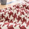 100% Cotton Knitted Wine Red Houndstooth Blanket Throw 79x90inch Summer Coverlet Blanket Bed Couch Sofa Decorative Throw view 2
