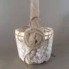 KateMelon Burlap Lace Ring Bearer Pillow and Wedding Flower Girl Baskets, Rustic Collection view 2