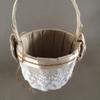 KateMelon Burlap Lace Ring Bearer Pillow and Wedding Flower Girl Baskets, Rustic Collection view 3