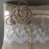 KateMelon Burlap Lace Ring Bearer Pillow and Wedding Flower Girl Baskets, Rustic Collection view 4