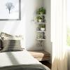 Alsonerbay Floating Corner Wood Shelves, 4 Tier Wall Mounted Rustic Storage Shelf, Cat Shaped Shelving for Wall, Solid Wooden Decor for Living Room, Bedroom, Kitchen, Bathroom, Office White view 2