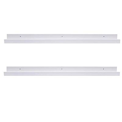 AZSKY 48 Inch Picture Ledge Shelf Floating Shelves Wall Mounted Set of 2 White