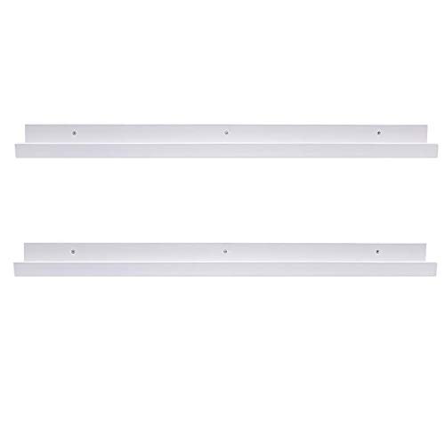 AZSKY 48 Inch Picture Ledge Shelf Floating Shelves Wall Mounted Set of 2 White