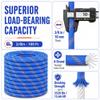 YUZENET Braided Polyester Arborist Rope (3/8 inch X 100 feet) High Strength Bull Rope for Tree Work Truck Securing Camping Swing, Blue view 2