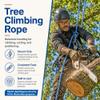 YUZENET Braided Polyester Arborist Rope (3/8 inch X 100 feet) High Strength Bull Rope for Tree Work Truck Securing Camping Swing, Blue view 4