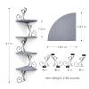 Alsonerbay Wall Mount Corner Shelves 4 Tier Floating Corner Storage Wood Shelves Decorative Rustic Radial Shelf in Cat Shape Weathered Grey view 3