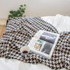 100% Cotton Knitted Coffe Black Houndstooth Blanket Throw 79x90inch Summer Coverlet Blanket Bed Couch Sofa Decorative Throw view 2