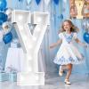 Pooqla 4 FT Marquee Light Up Letters, Giant LED Sign Cool White and Warm White Marquee Letter 4 Feet Tall, Big Mosaic Letter Y for Balloons Birthday Party Anniversary Wedding Decorations view 1