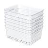 Callyne 6-Pack Woven Plastic Storage Baskets, White Pantry Plastic Baskets view 1