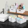 Callyne 6-Pack Woven Plastic Storage Baskets, White Pantry Plastic Baskets view 4
