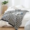 100% Cotton Knitted Black White Houndstooth Blanket Throw 79x90inch Summer Coverlet Blanket Bed Couch Sofa Decorative Throw view 1