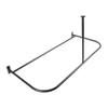 Rustproof Aluminum D-Shape Shower Rod with Ceiling Support, Oil Rubbled Bronze - 60 in. view 1