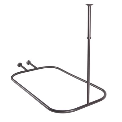 Utopia Alley Rustproof Wall Mounted Aluminum Hoop Shower Rod | Ceiling Support for Clawfoot Tub, 54 Inch Extra Large Size by 26 Inch, Stylish & Comfortable Bathroom Decor, Bronze (64"L x 26"W)