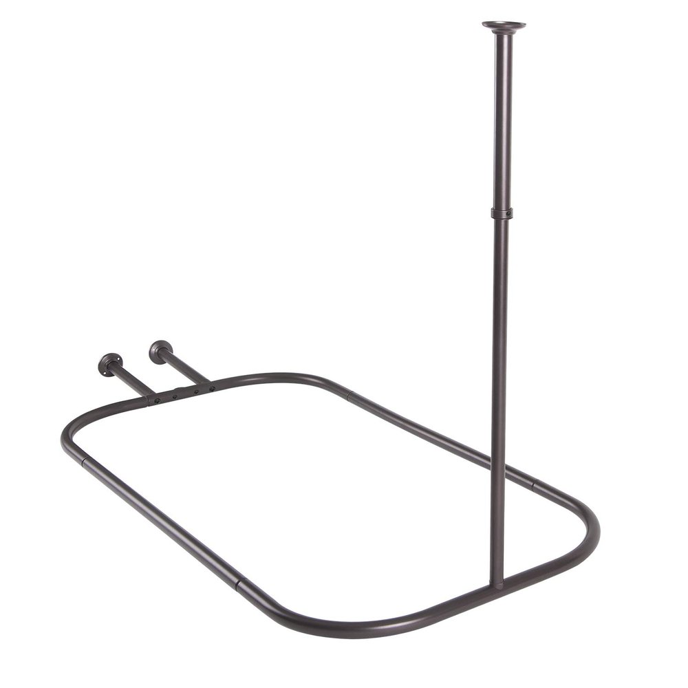 Utopia Alley Rustproof Wall Mounted Aluminum Hoop Shower Rod | Ceiling Support for Clawfoot Tub, 54 Inch Extra Large Size by 26 Inch, Stylish & Comfortable Bathroom Decor, Bronze (64"L x 26"W)