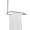 Utopia Alley Rustproof Wall Mounted Aluminum Hoop Shower Rod | Ceiling Support for Clawfoot Tub, 54 Inch Extra Large Size by 26 Inch, Stylish & Comfortable Bathroom Decor, Black Finish (64"L x 26"W) view 3