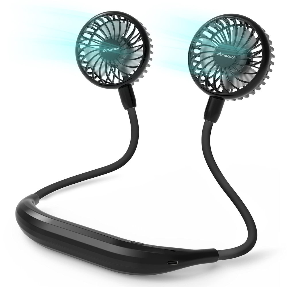 AMACOOL Portable Neck Fan, Lightweight Wearable with Hands-Free Comfort