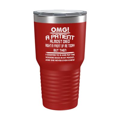 BeeTeeStore Medical Assistant Tumbler - Funny Healthcare Assistant Gift with Humorous Quote - 30oz Red Stainless Steel Insulated Coffee Cup for National Medical Assistants Day