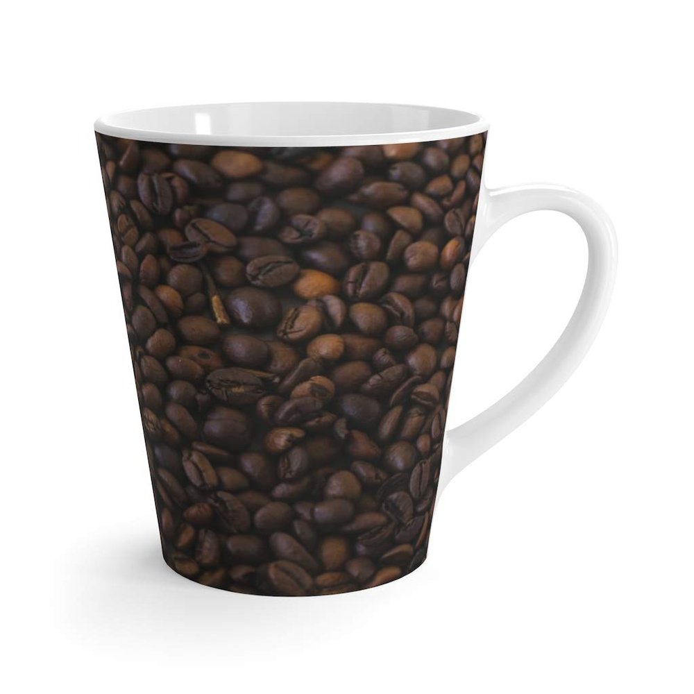 Close Up Coffee Beans Latte mug