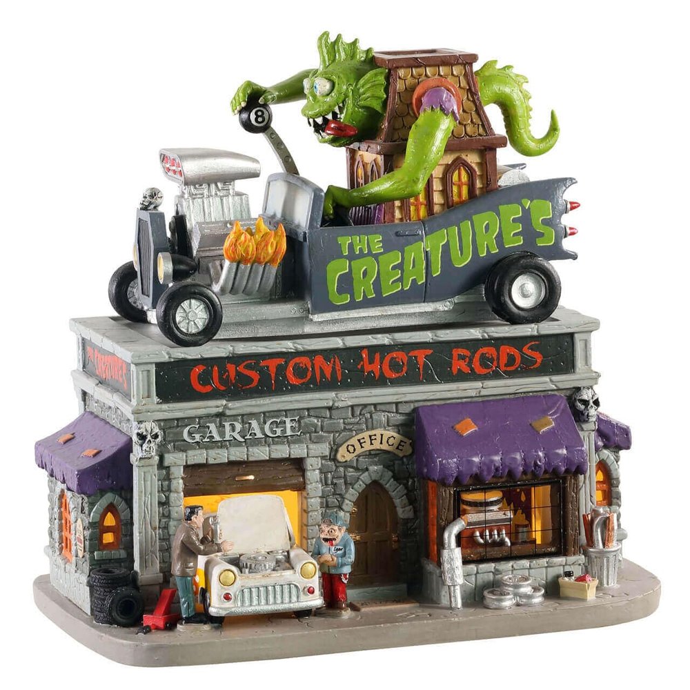 Lemax The Creature's Custom Hot Rod Shop #05611
